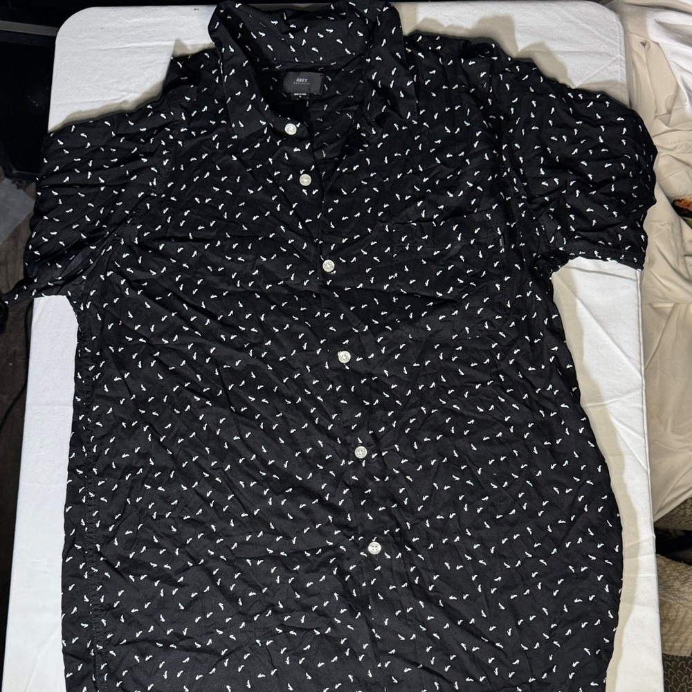 Men's Black obey high heel Patterned Shirt